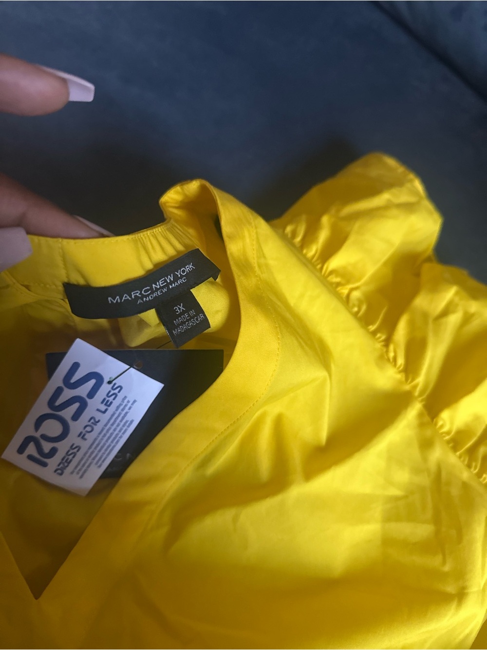 Marc New York Yellow Keyhole Neck Top